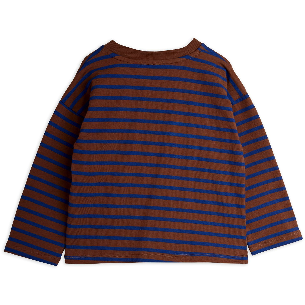 Mini Rodini Brown Stripe Bird Patch Ls Tee