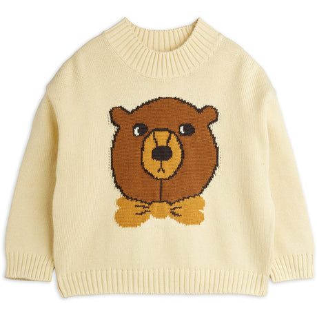 Mini Rodini Off-white Björn Intarsia Stickad Sweater