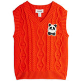 Mini Rodini Red Panda Patch Cable Stickad V-Neck Slipover