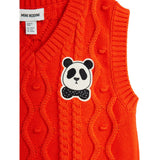 Mini Rodini Red Panda Patch Cable Stickad V-Neck Slipover