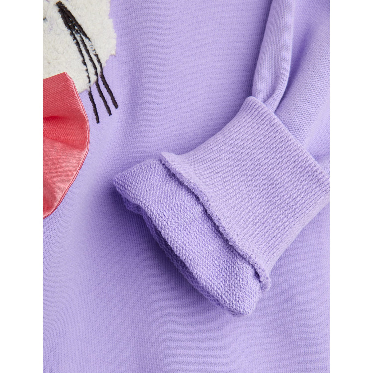 Mini Rodini Purple Cat Med Bowtie Chenille Sweatshirt