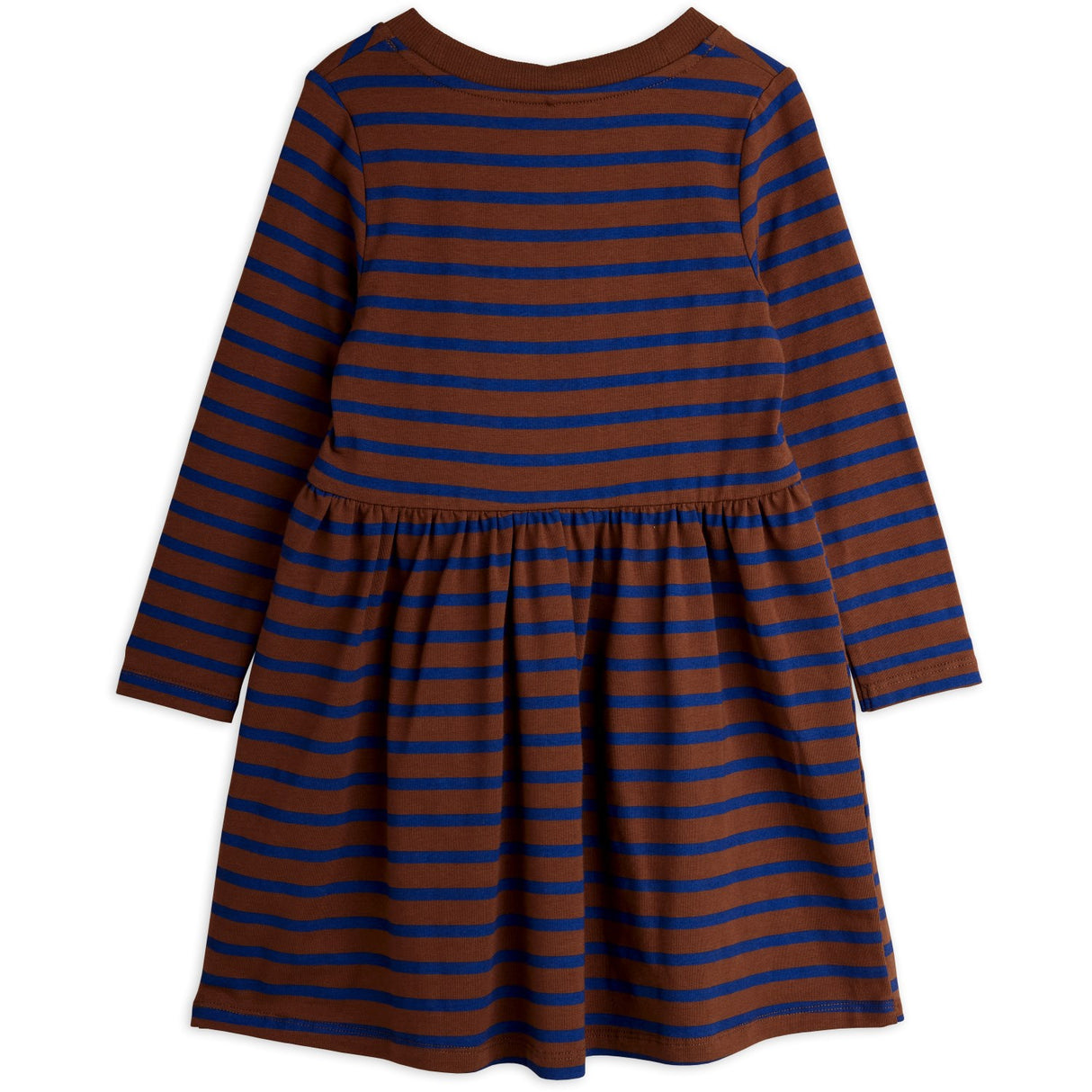 Mini Rodini Brown Stripe Bird Patch Ls Klänning