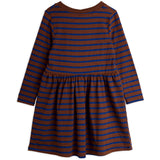 Mini Rodini Brown Stripe Bird Patch Ls Klänning