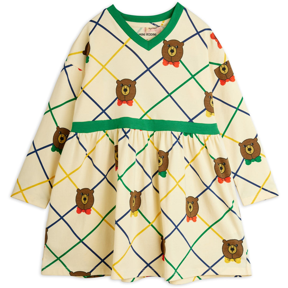 Mini Rodini Off-white Björn Check AOP Ls Klänning