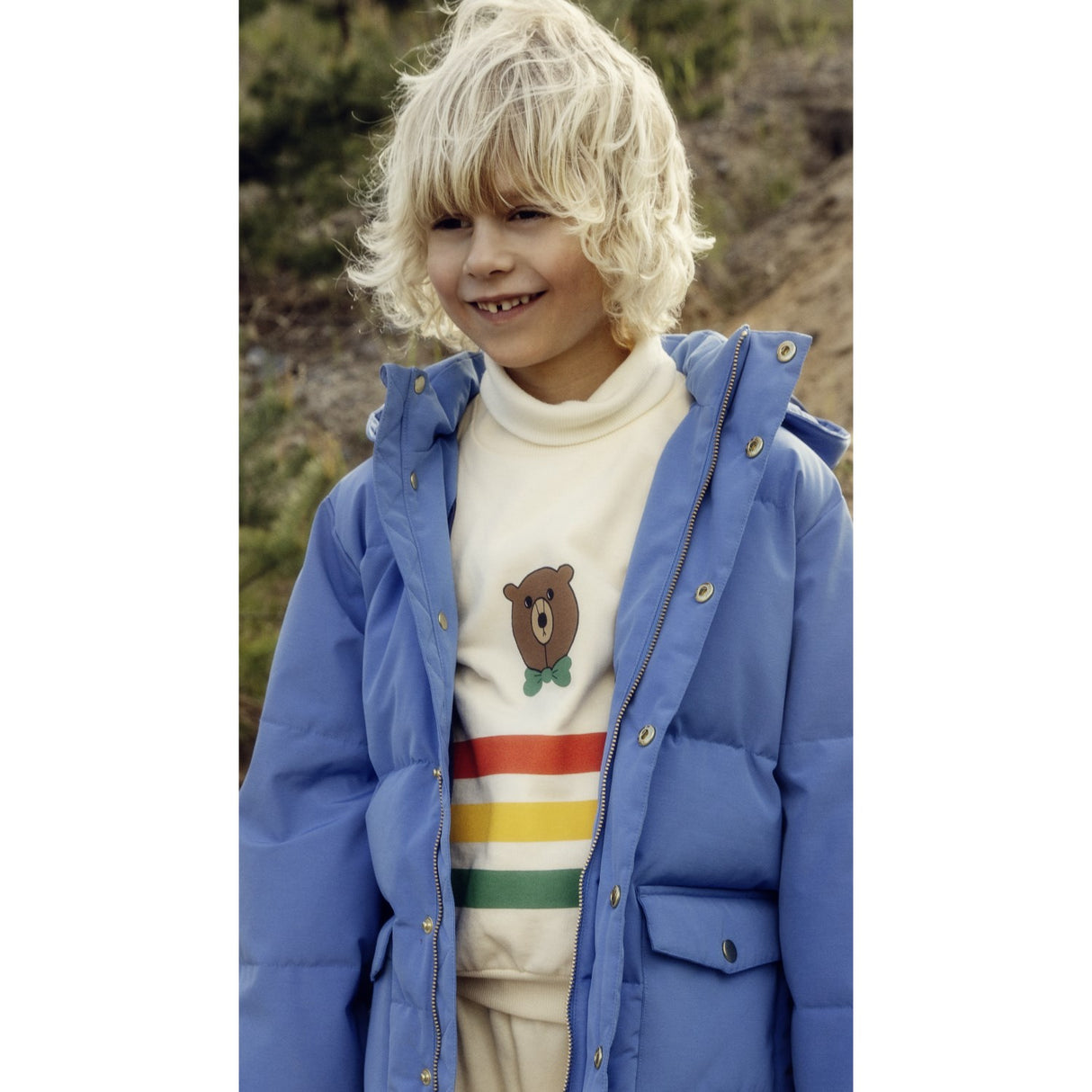 Mini Rodini Off-white Björn Stripe Sweatshirt