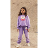 Mini Rodini Purple Cat Med Bowtie Chenille Sweatpants