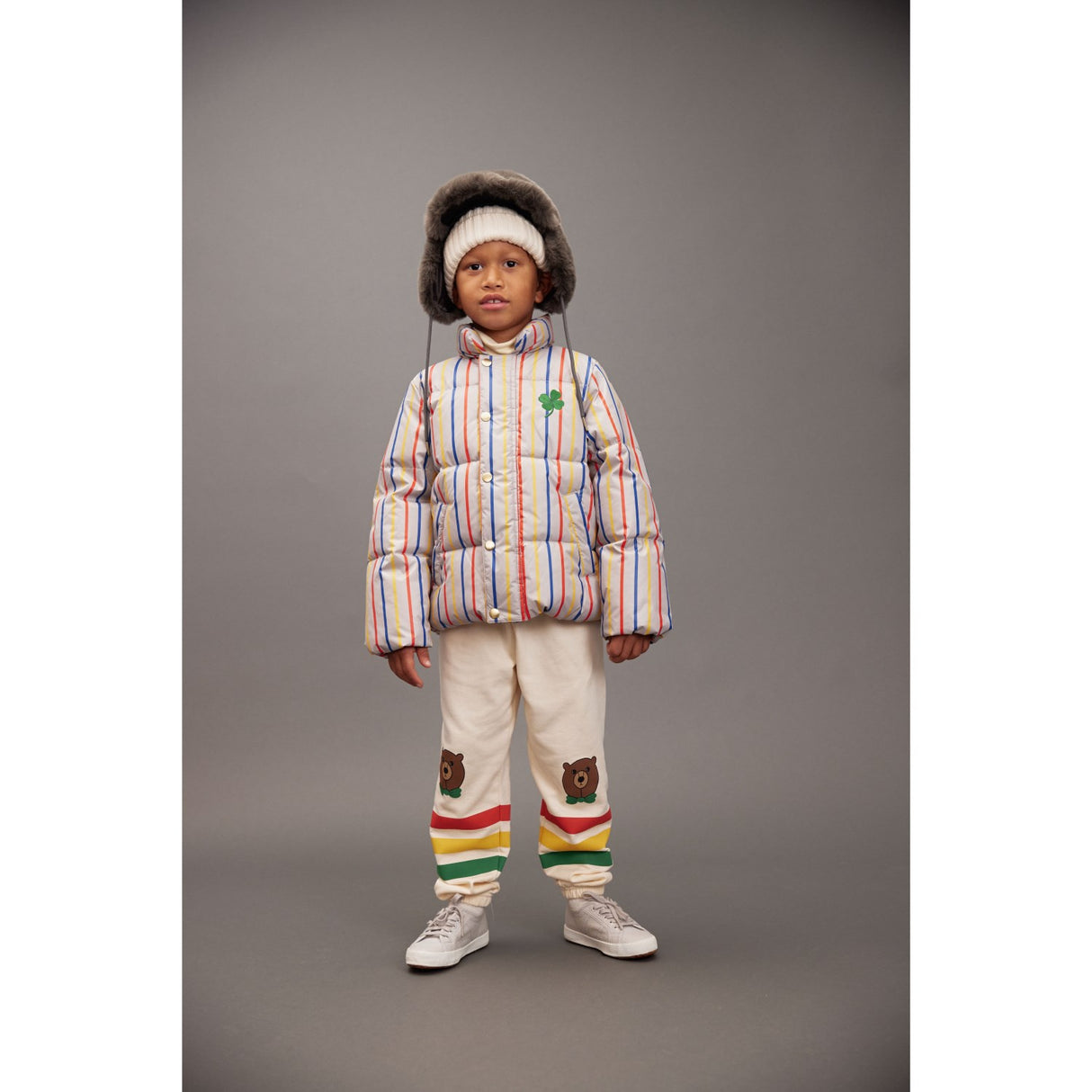 Mini Rodini Off-white Björn Stripe Sweatpants