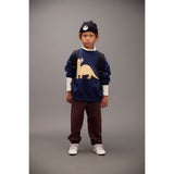 Mini Rodini Blue Dino Application Sweatshirt