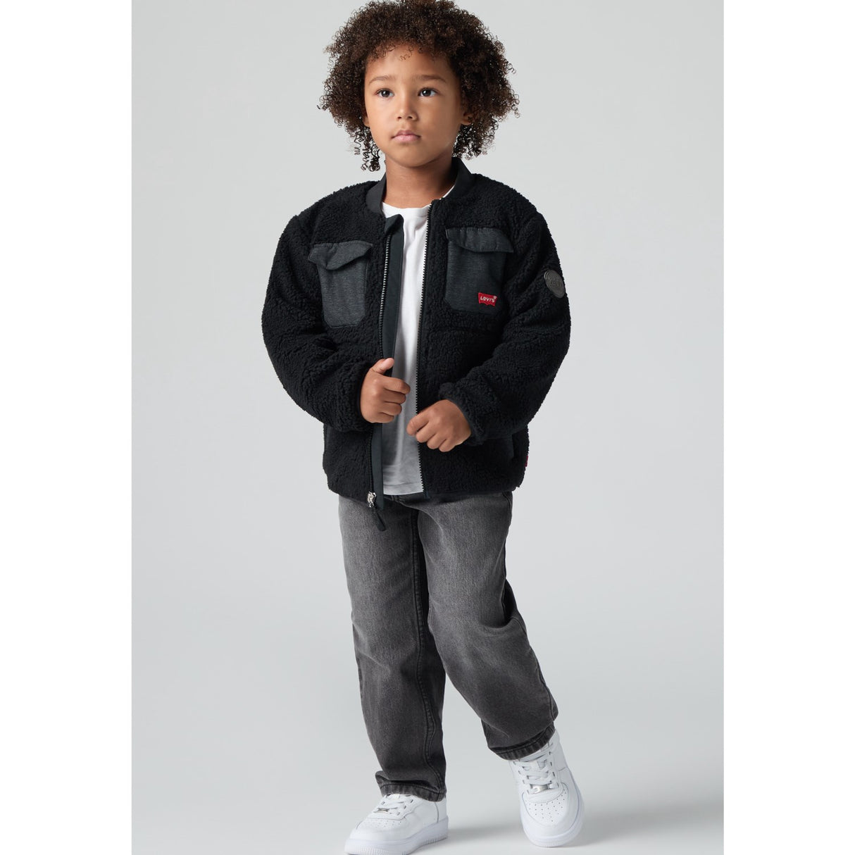 Levi's Jet Black Utility Sherpa Jacka