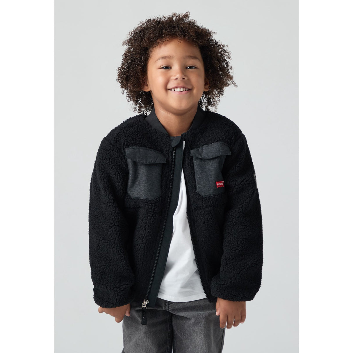 Levi's Jet Black Utility Sherpa Jacka
