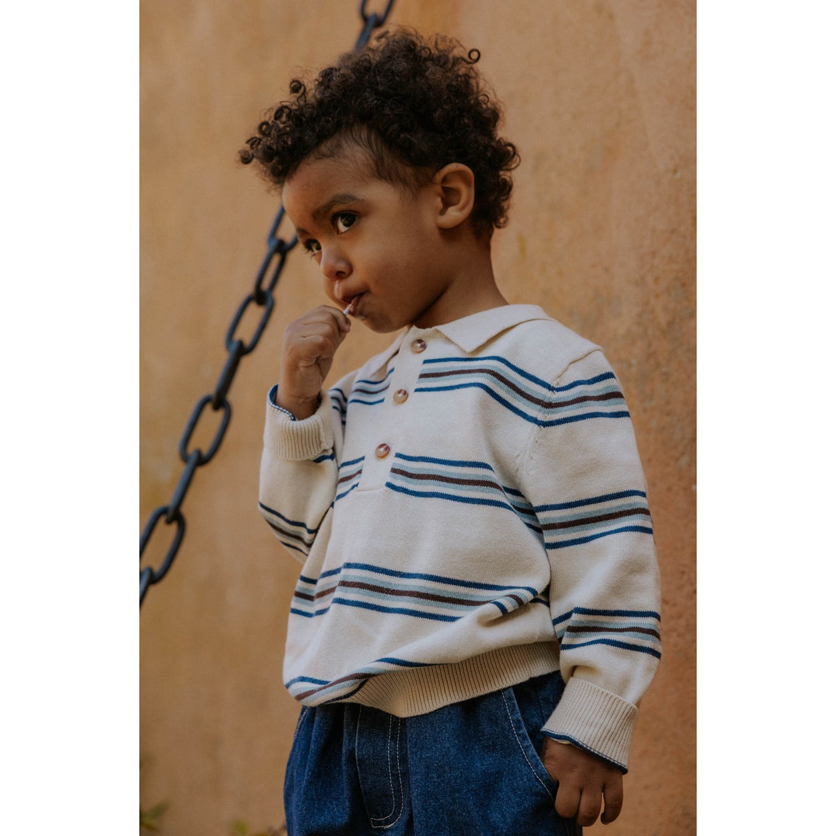 Fliink Sandshell Stripe Benny Ls Pikétröja