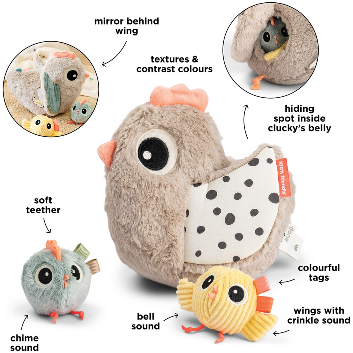 DonebyDeer Sand Aktivitetsleksaker Clucky