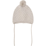 Huttelihut Sand Melange Bonnet Ull Stickad Pompom
