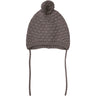 Huttelihut Brown Melange Bonnet Ull Stickad Pompom