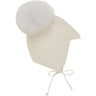 Huttelihut Off-White Bonnet Ull Stickad Alpaca Pompom
