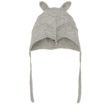 Huttelihut Medium Grey Melange Bonnet Ears Alpaca Ull Stickad