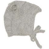 Huttelihut Medium Grey Melange Bonnet Ears Alpaca Ull Stickad