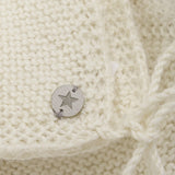 Huttelihut Off-White Bonnet Ull Stickad Alpaca Pompom
