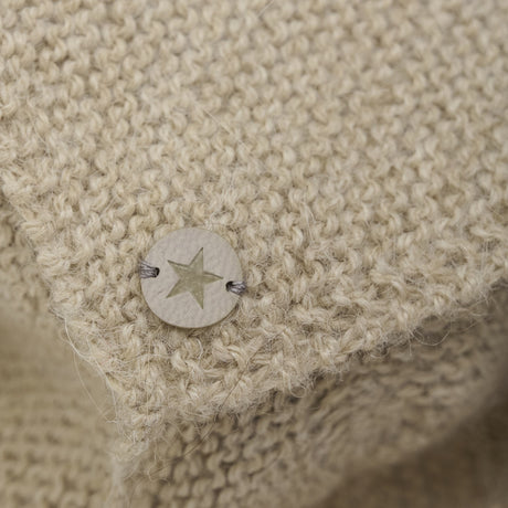 Huttelihut Camel Melange Bonnet Ull Stickad Alpaca Pompom