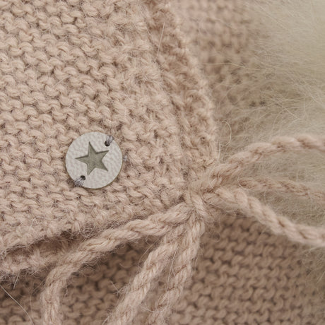 Huttelihut Mahogany Rose Bonnet Ull Stickad Alpaca Pompom