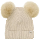 Huttelihut Sand Melange Mössa Stickad Alpaca Pompoms