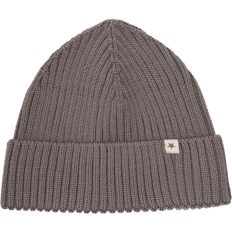 Huttelihut Brown Melange Beanie Ull Stickad
