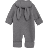 Huttelihut Medium Grey Melange Pram Dräkt Ears Ull Fleece