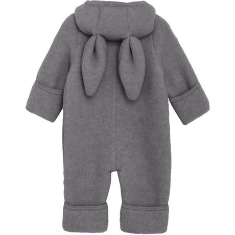 Huttelihut Medium Grey Melange Pram Dräkt Ears Ull Fleece