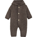 Huttelihut Brown Melange Pram Dräkt Pixie Ull Fleece