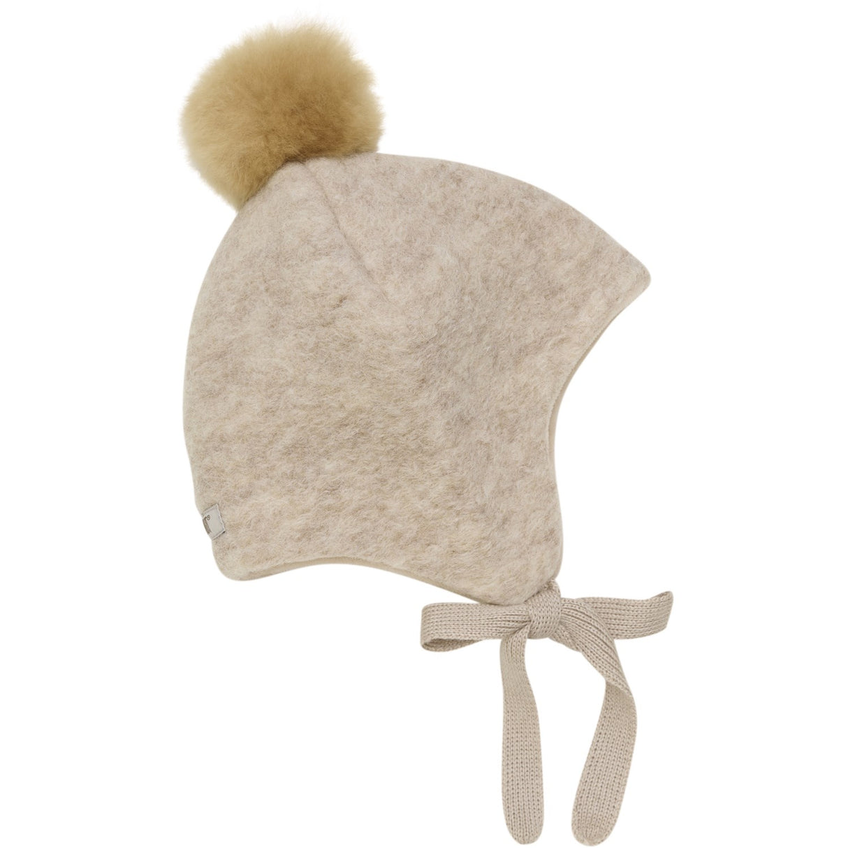 Huttelihut Sand Melange Bonnet Ull Alpaca Pompom