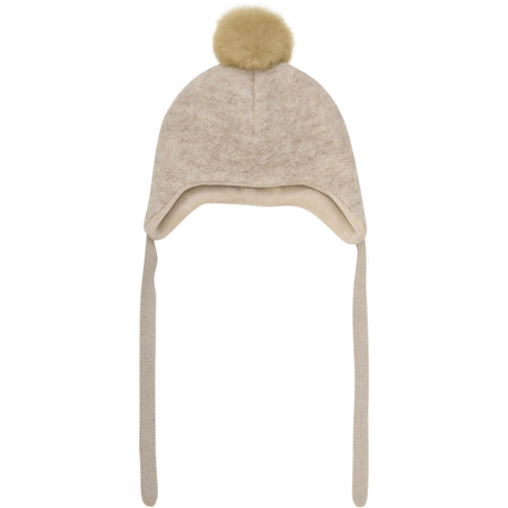 Huttelihut Sand Melange Bonnet Ull Alpaca Pompom