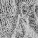 Huttelihut Medium Grey Melange Footies Alpaca Ull Stickad