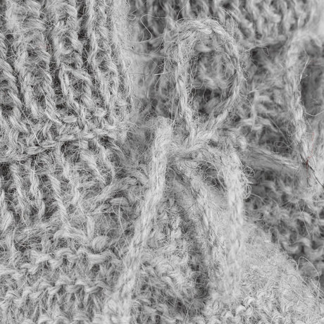 Huttelihut Medium Grey Melange Footies Alpaca Ull Stickad