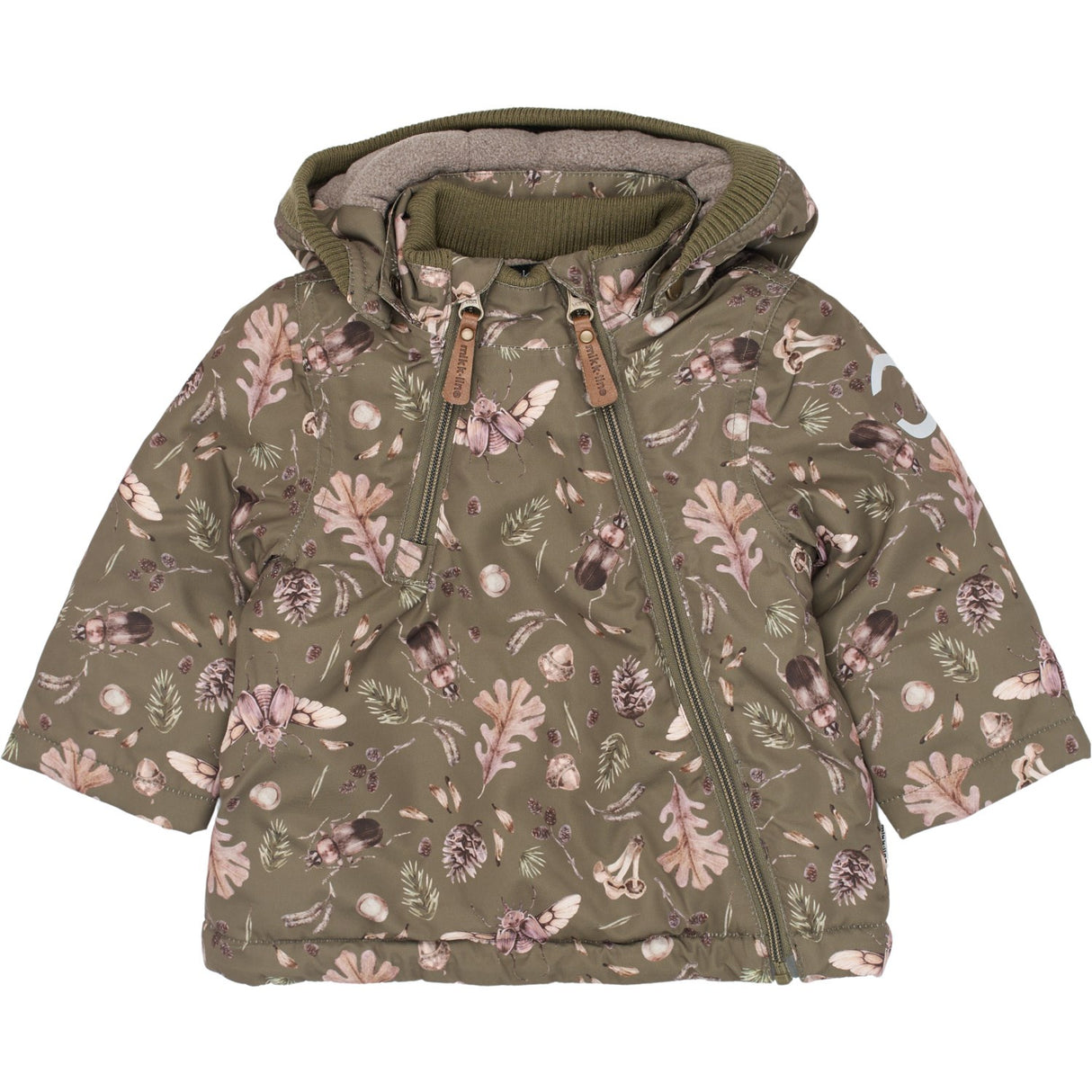 Mikk-Line Burnt Olive Polyester Baby Jacka AOP