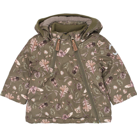 Mikk-Line Burnt Olive Polyester Baby Jacka AOP