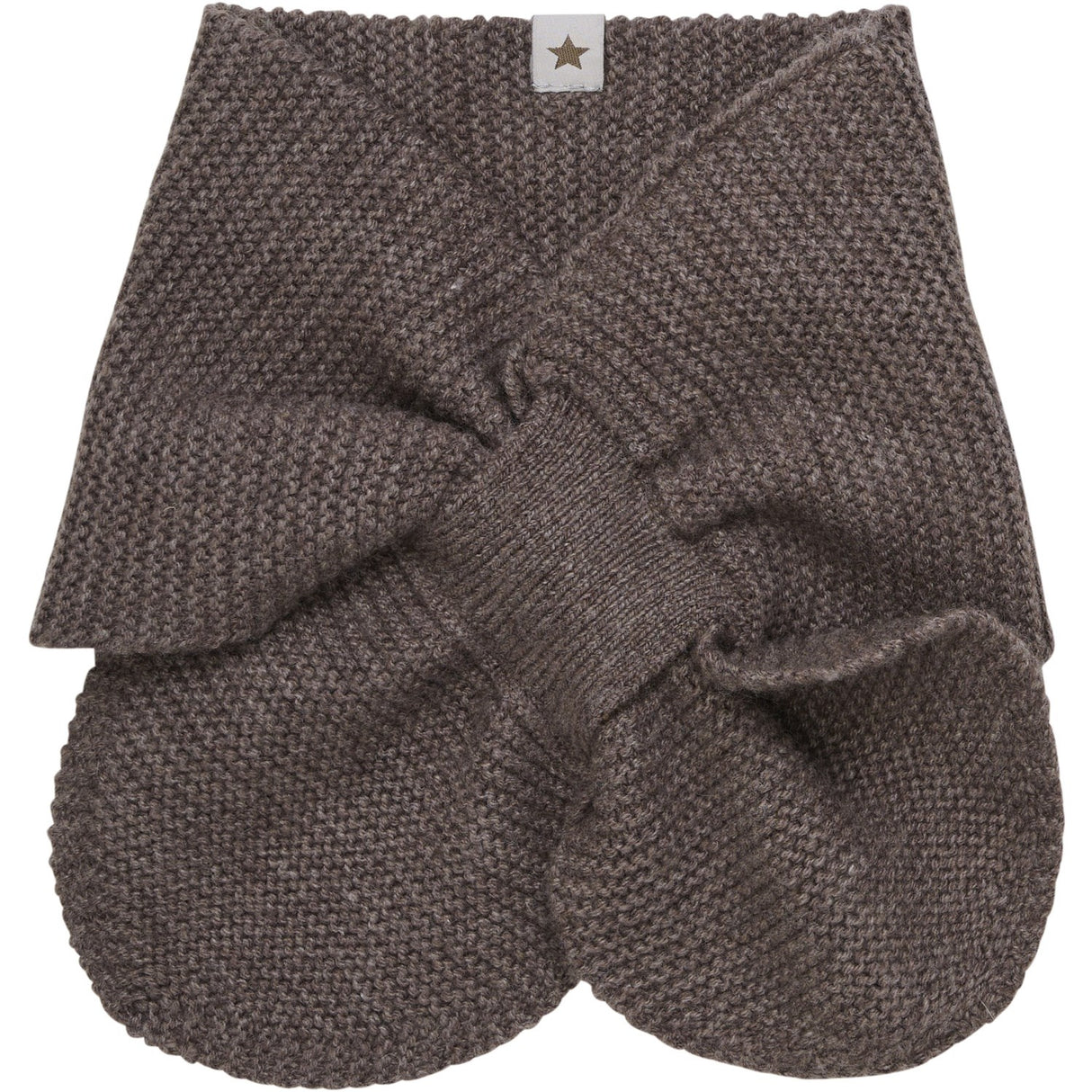 Huttelihut Brown Melange Nackvärmare Ull Stickad