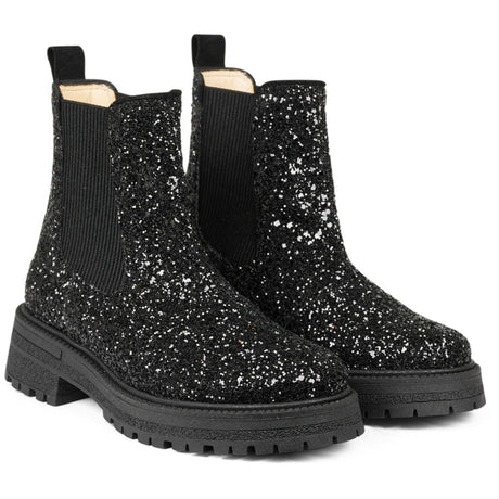 Angulus Chelsea Støvle Black Glitter/Black/Black
