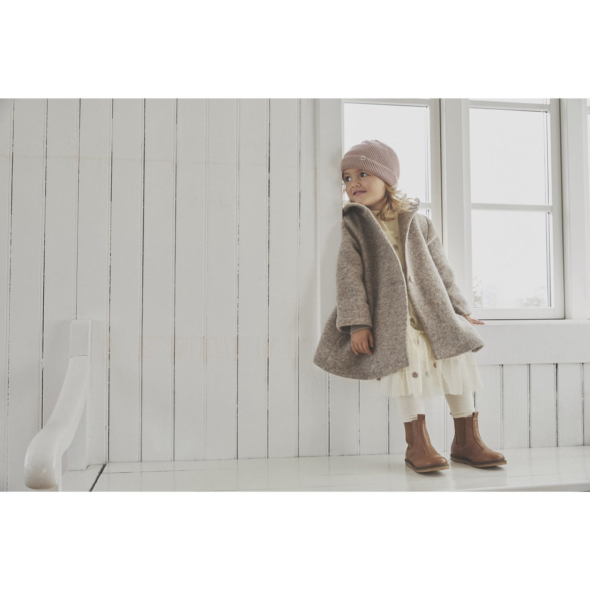 Huttelihut Camel Melange Täcka Huva Ull W. Lining