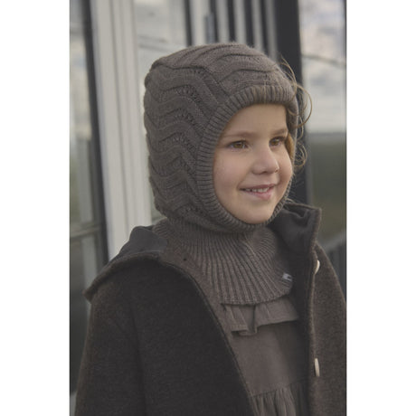 Huttelihut Brown Melange Elefanthatt Ull Stickad