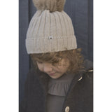 Huttelihut Sand Melange Mössa Stickad Alpaca Pompom