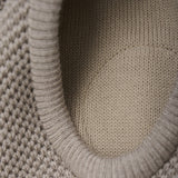 Huttelihut Camel Melange Elefanthatt Ull Stickad Windstop