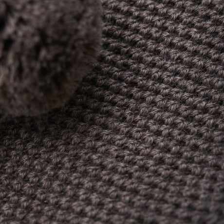 Huttelihut Brown Melange Elefanthatt Windstop Pompoms