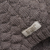 Huttelihut Brown Melange Bonnet Ull Stickad Pompom