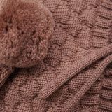 Huttelihut Burlwood Bonnet Ull Stickad Pompom