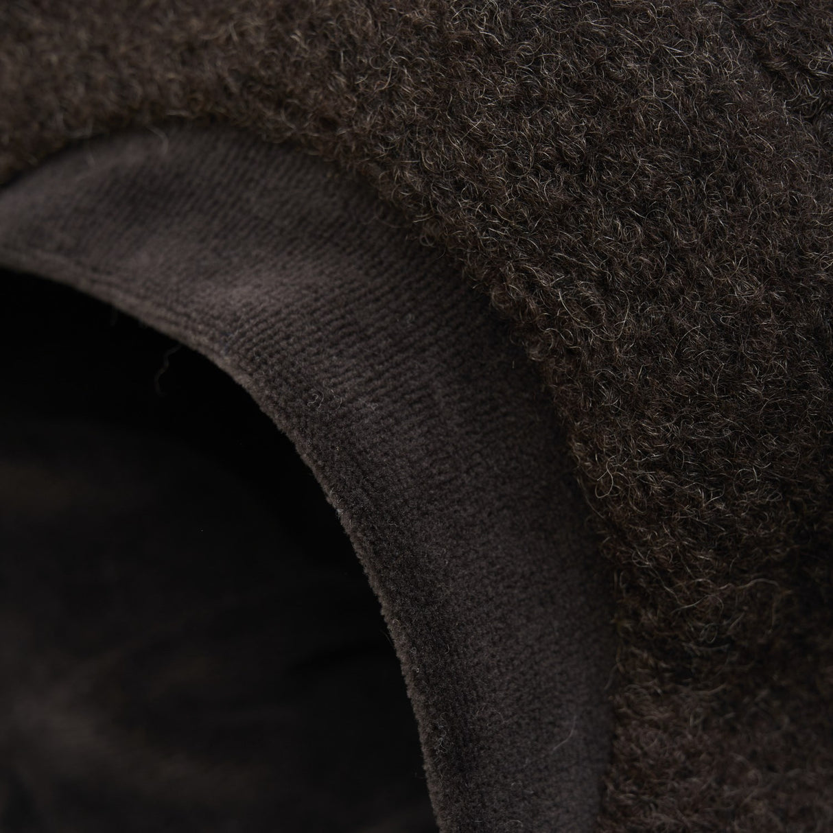Huttelihut Dark Brown Melange Mössa Ull W. Velour Lining