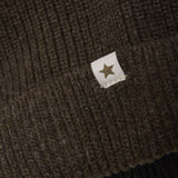 Huttelihut Dark Brown Melange Mössa Stickad Alpaca Pompoms