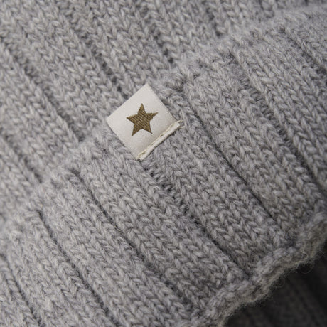 Huttelihut Medium Grey Melange Mössa Stickad Alpaca Pompom