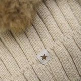 Huttelihut Sand Melange Mössa Stickad Alpaca Pompom