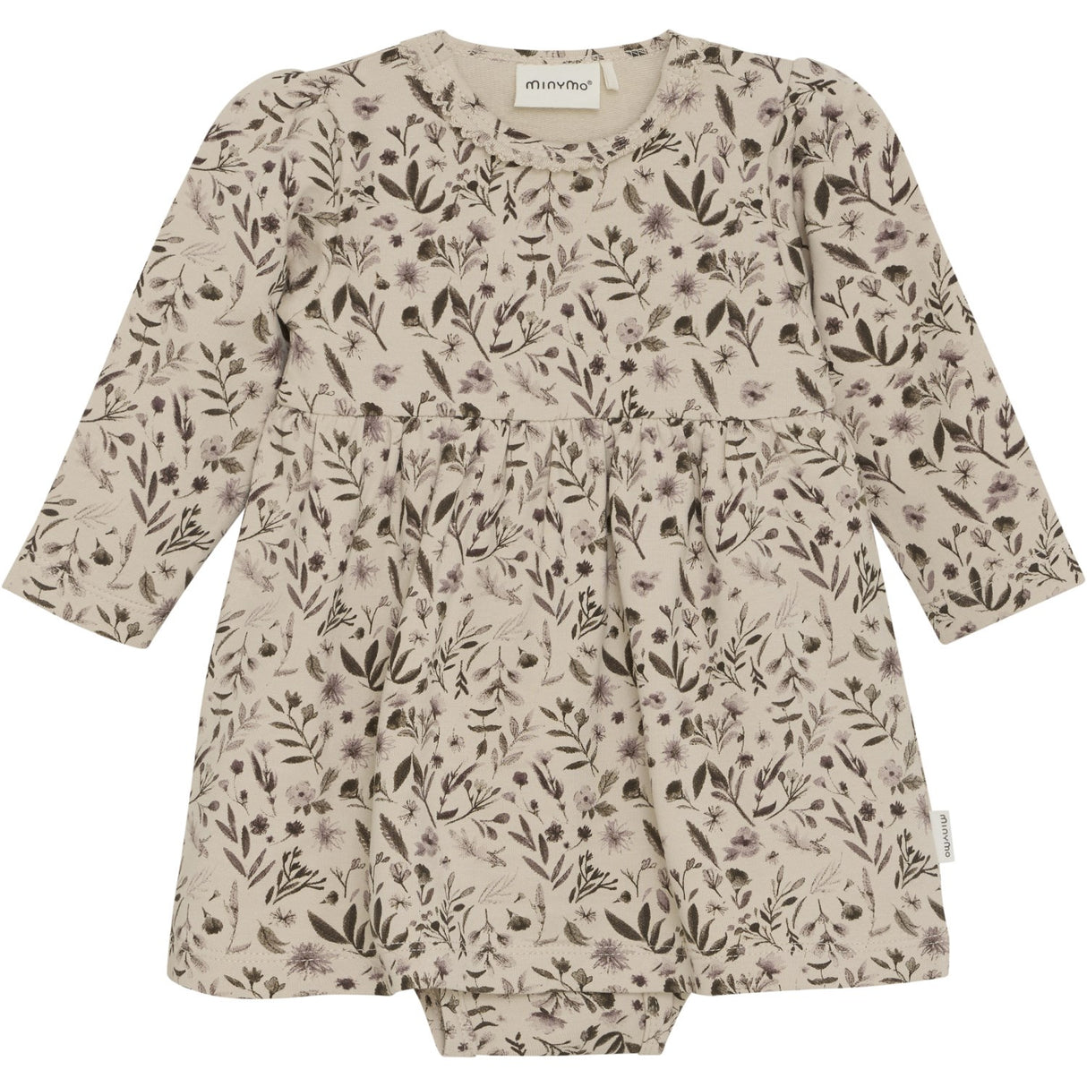 Minymo Smoke Gray Klänning LS AOP Sweat