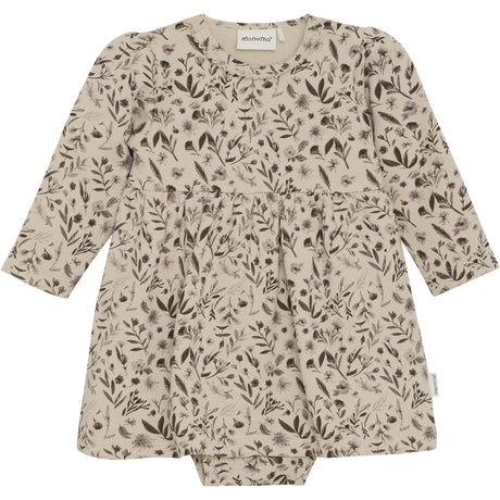 Minymo Smoke Gray Klänning LS AOP Sweat